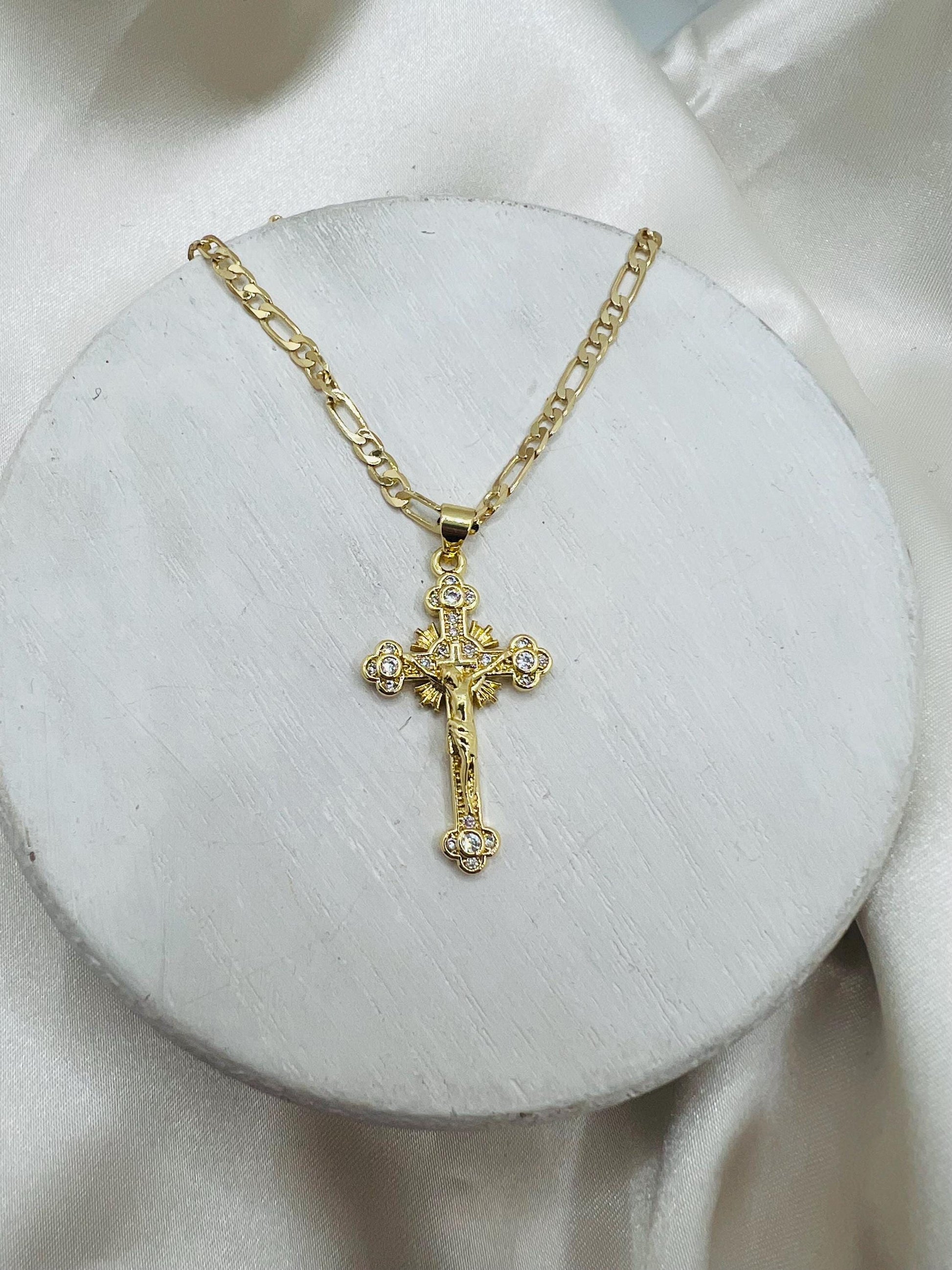 Crucifix Cross charm necklace