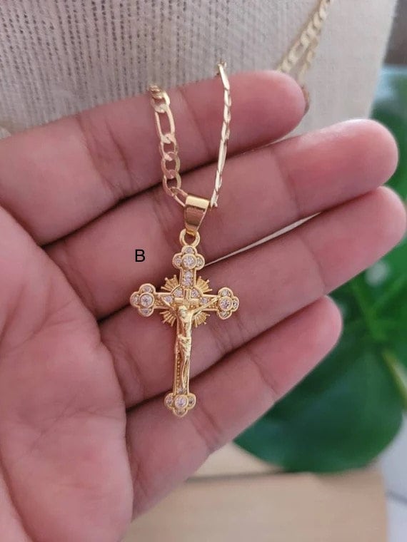 Crucifix Cross charm necklace