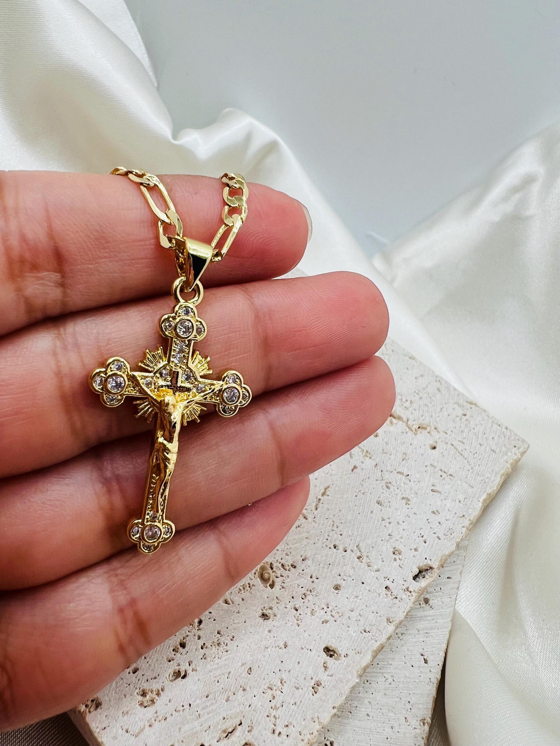 Crucifix Cross charm necklace