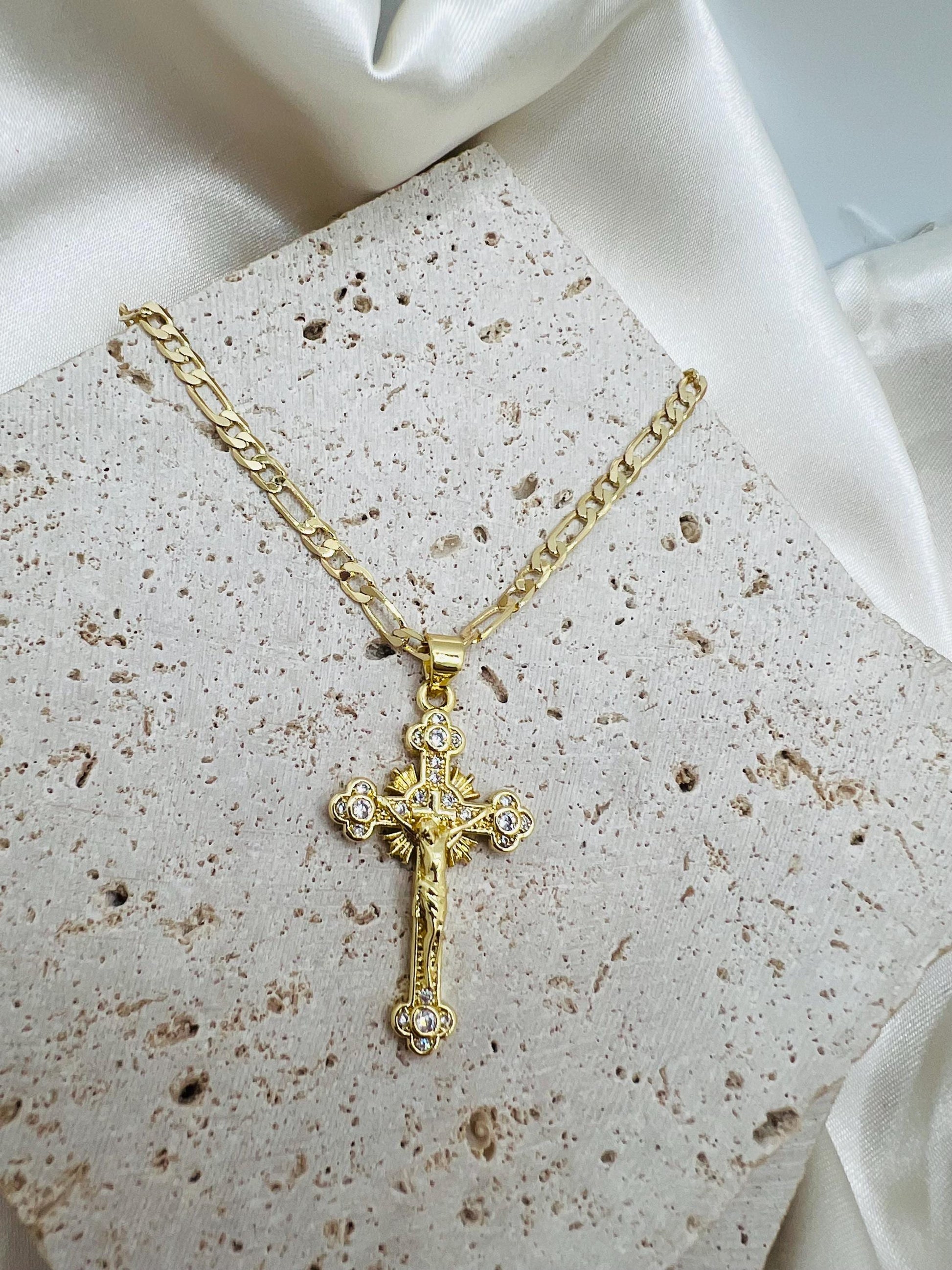 Crucifix Cross charm necklace