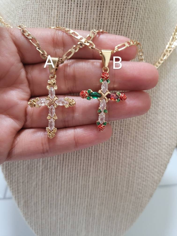 Flower Cross Necklace