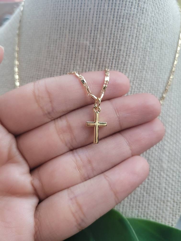 Mini Cross charm necklace