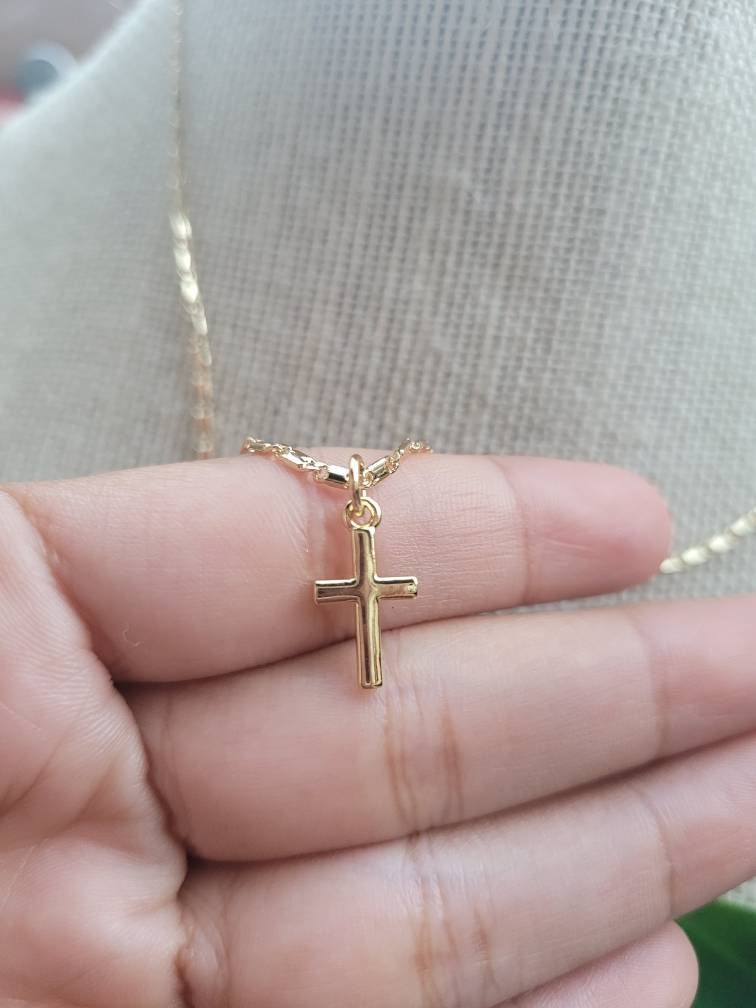 Mini Cross charm necklace