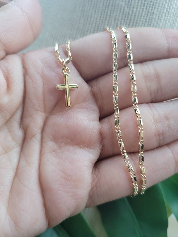 Mini Cross charm necklace