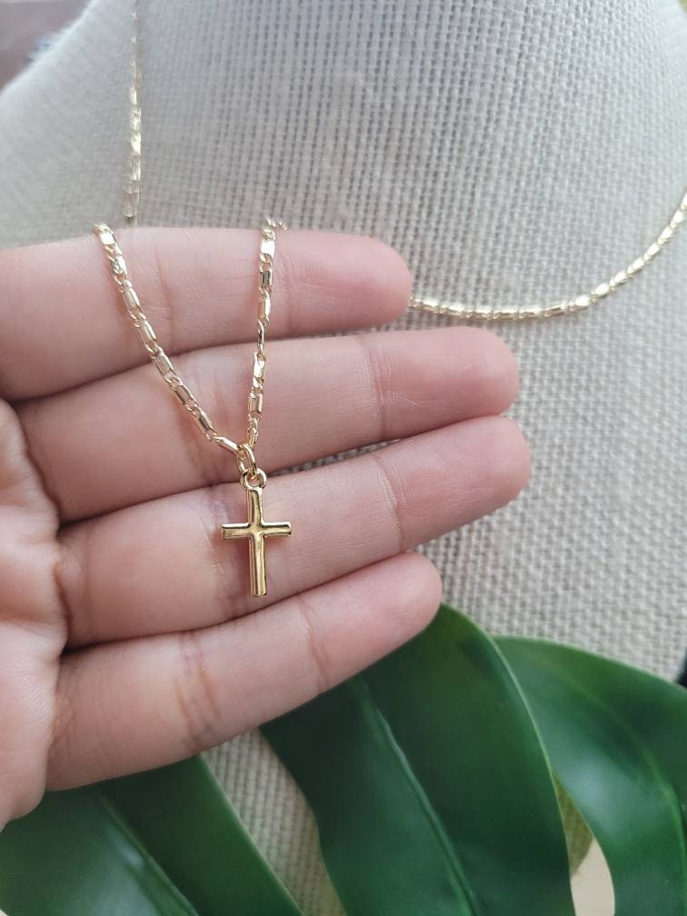 Mini Cross charm necklace