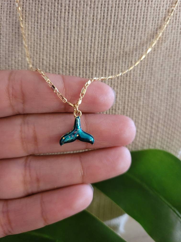 Mermaid tail charm necklace, fish tail