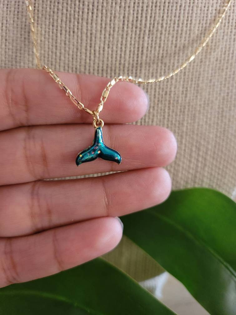 Mermaid tail charm necklace, fish tail