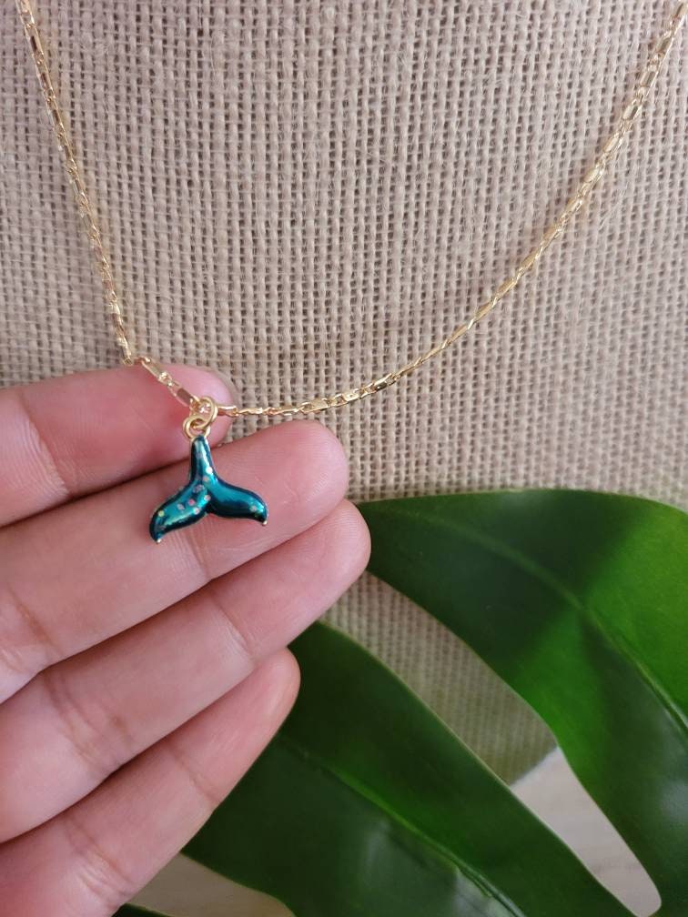 Mermaid tail charm necklace, fish tail