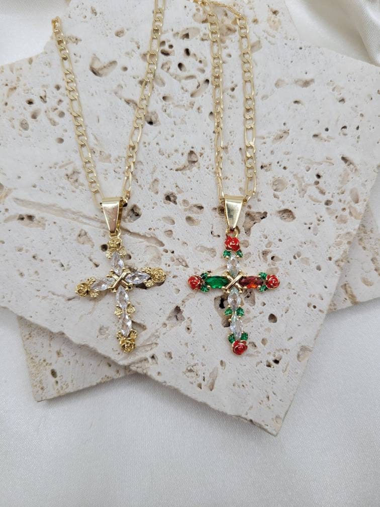 Flower Cross Necklace