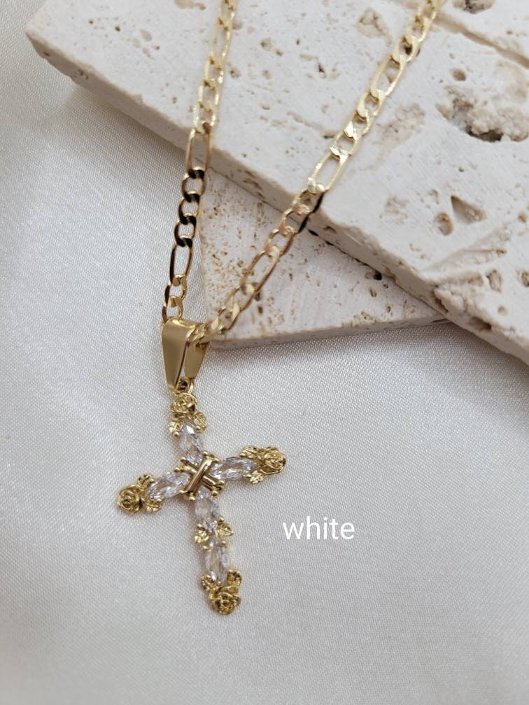 Flower Cross Necklace