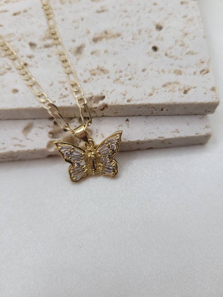 Butterfly Monarch Virgin Mary Necklace