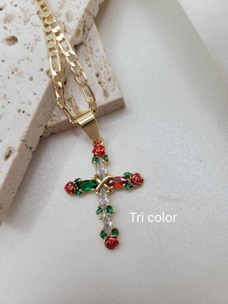 Flower Cross Necklace