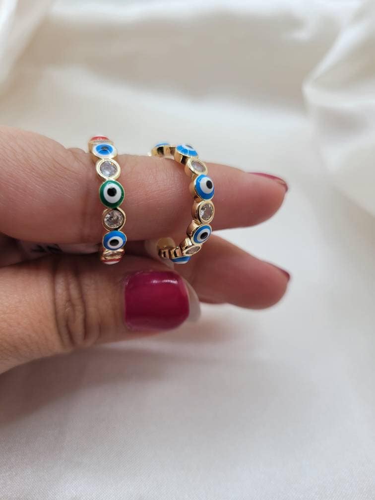 Evil eye ring, blue, multi color