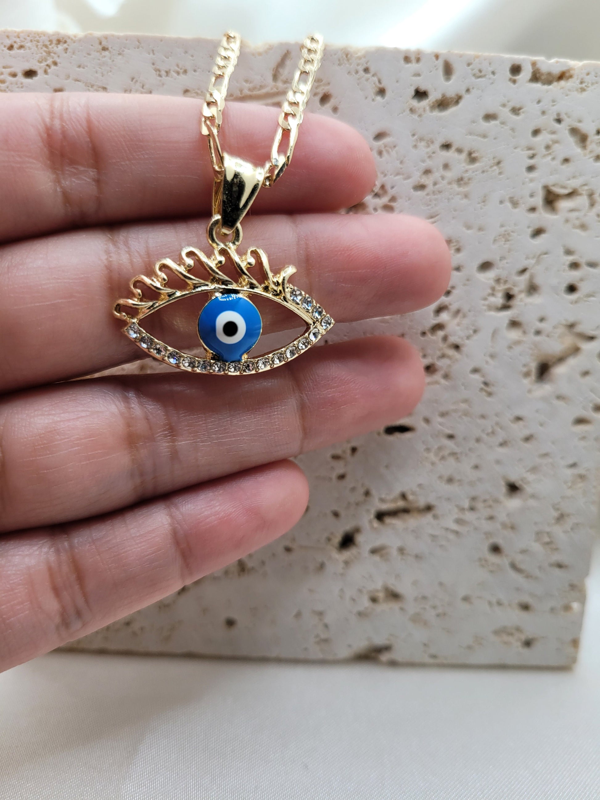 Evil Eye w/Lashes necklace
