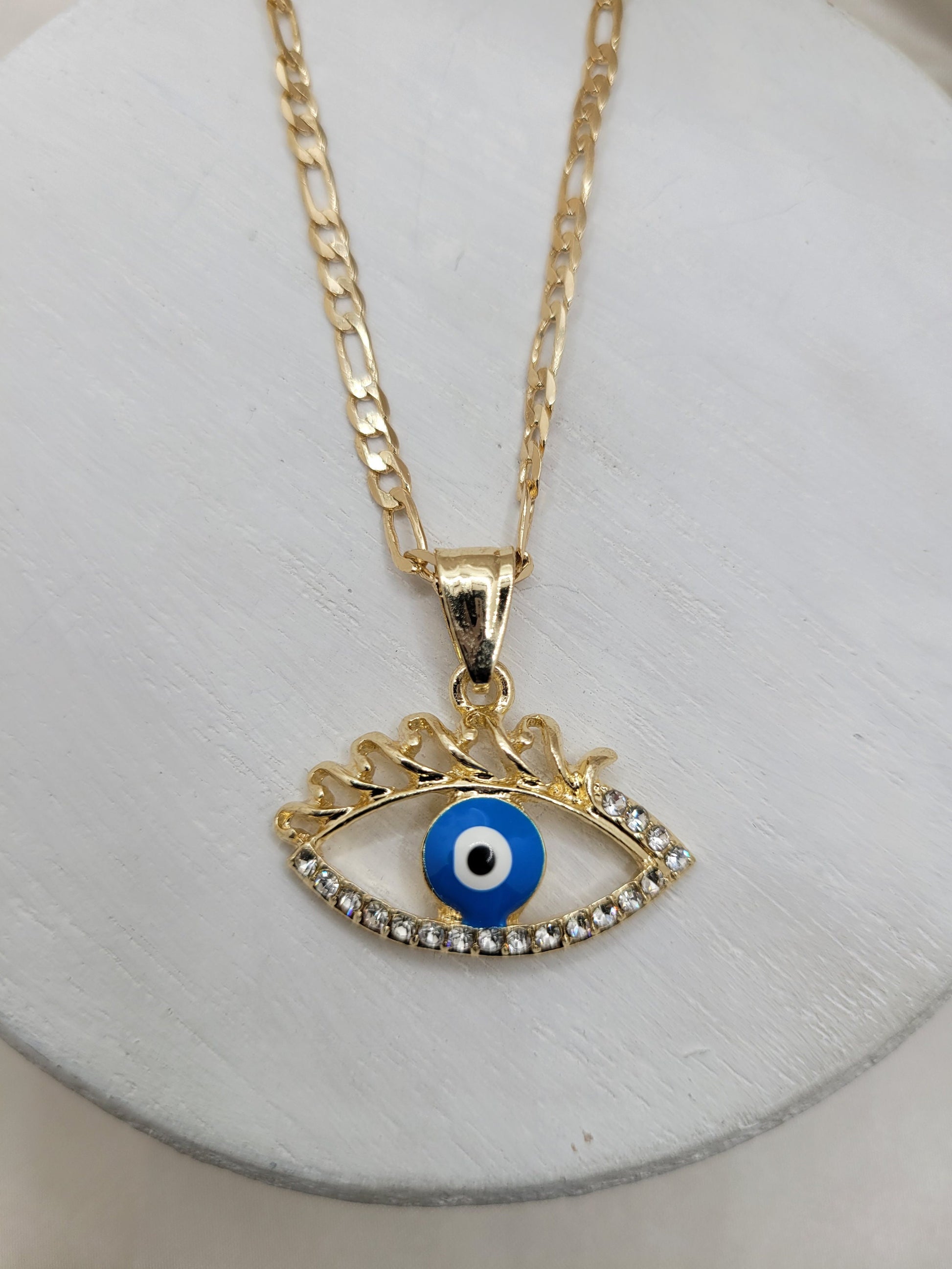 Evil Eye w/Lashes necklace
