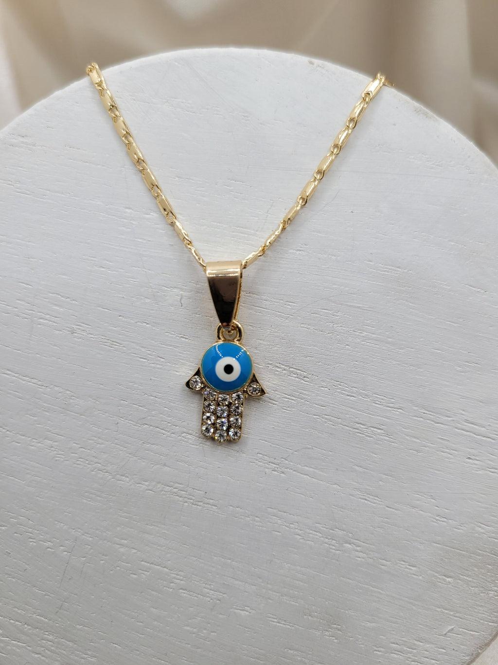 Small evil Eye Hamsa Pendant Necklace
