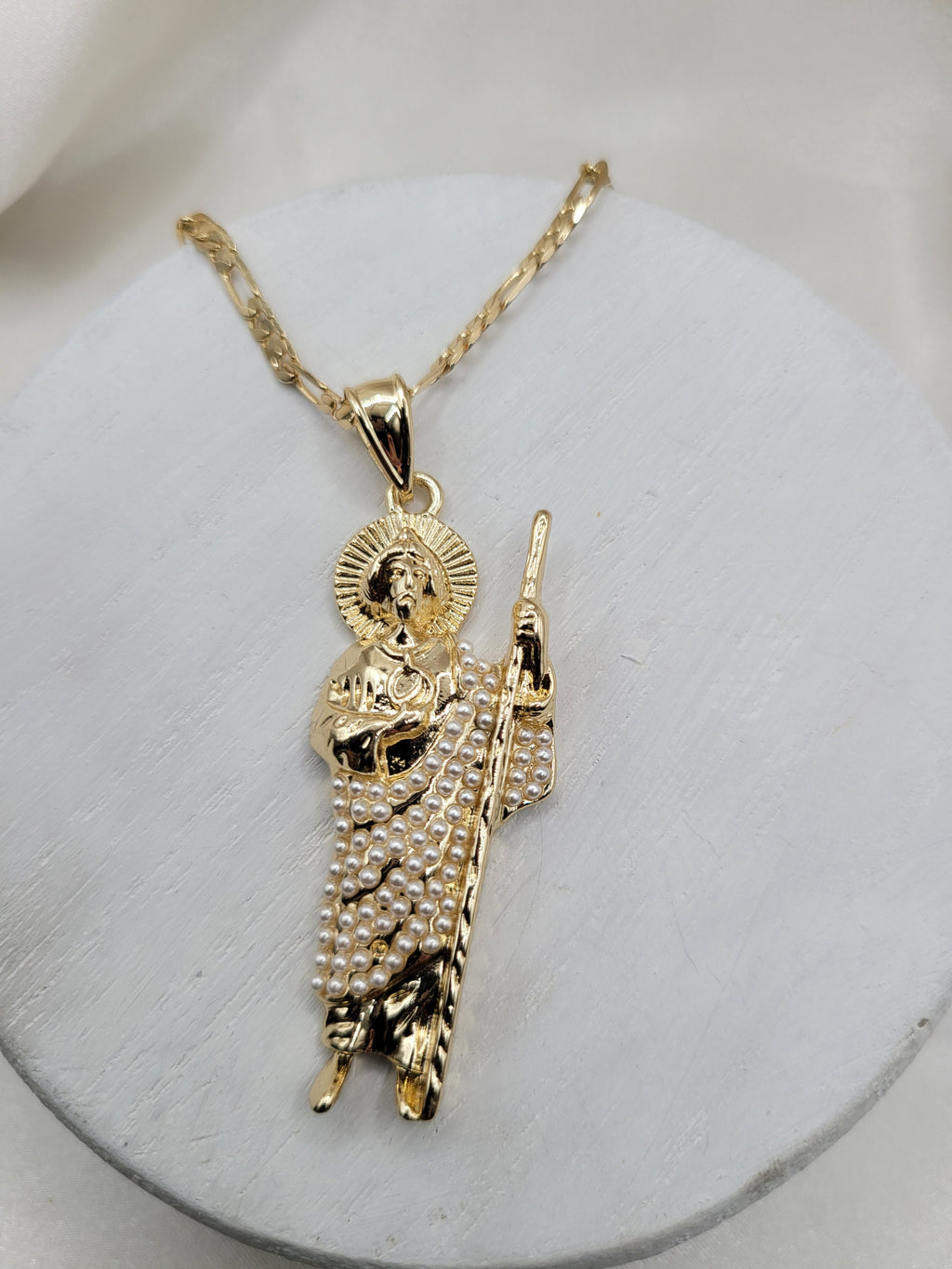 Pearl Saint Jude pendant necklace