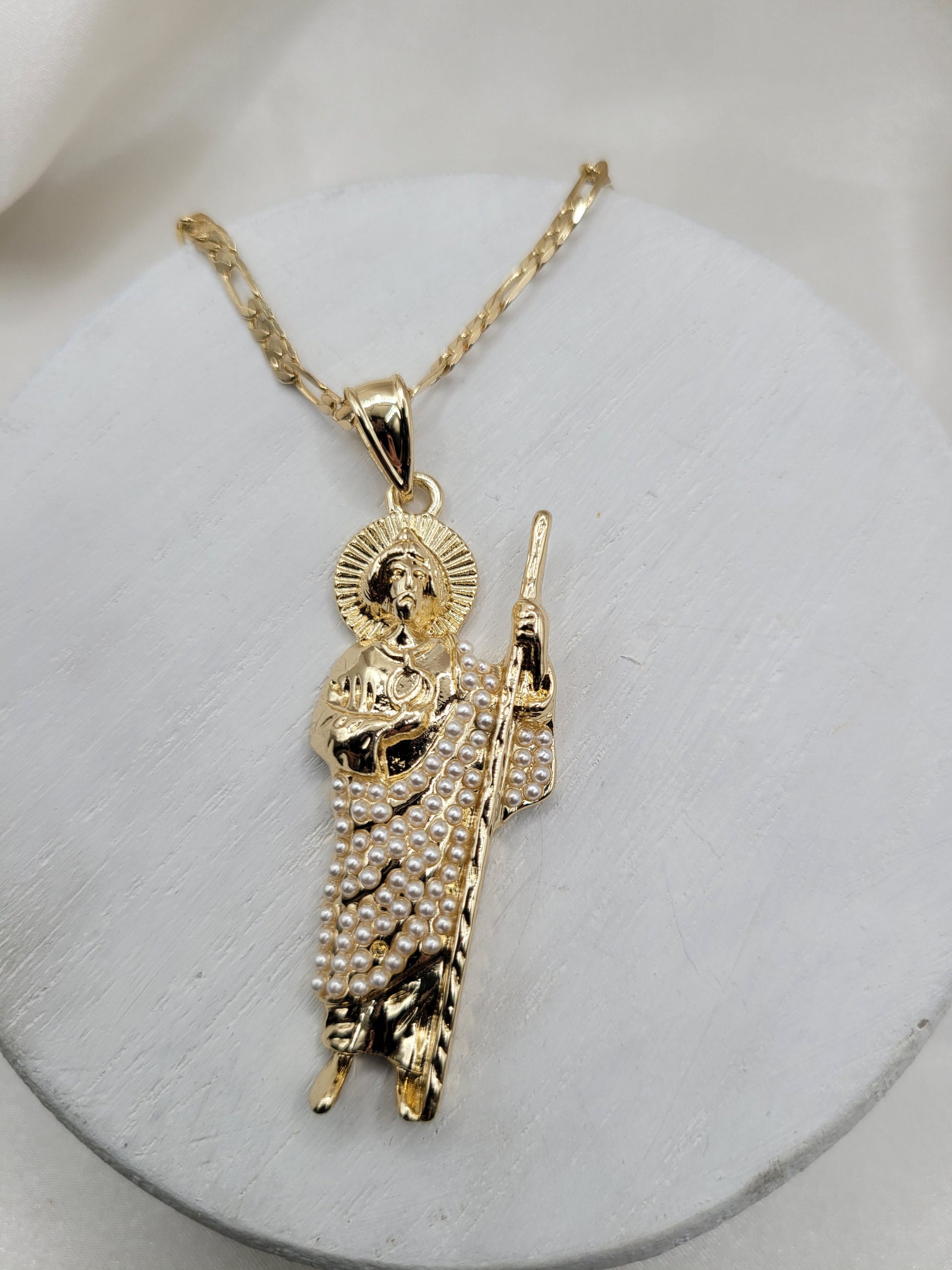 Pearl Saint Jude pendant necklace