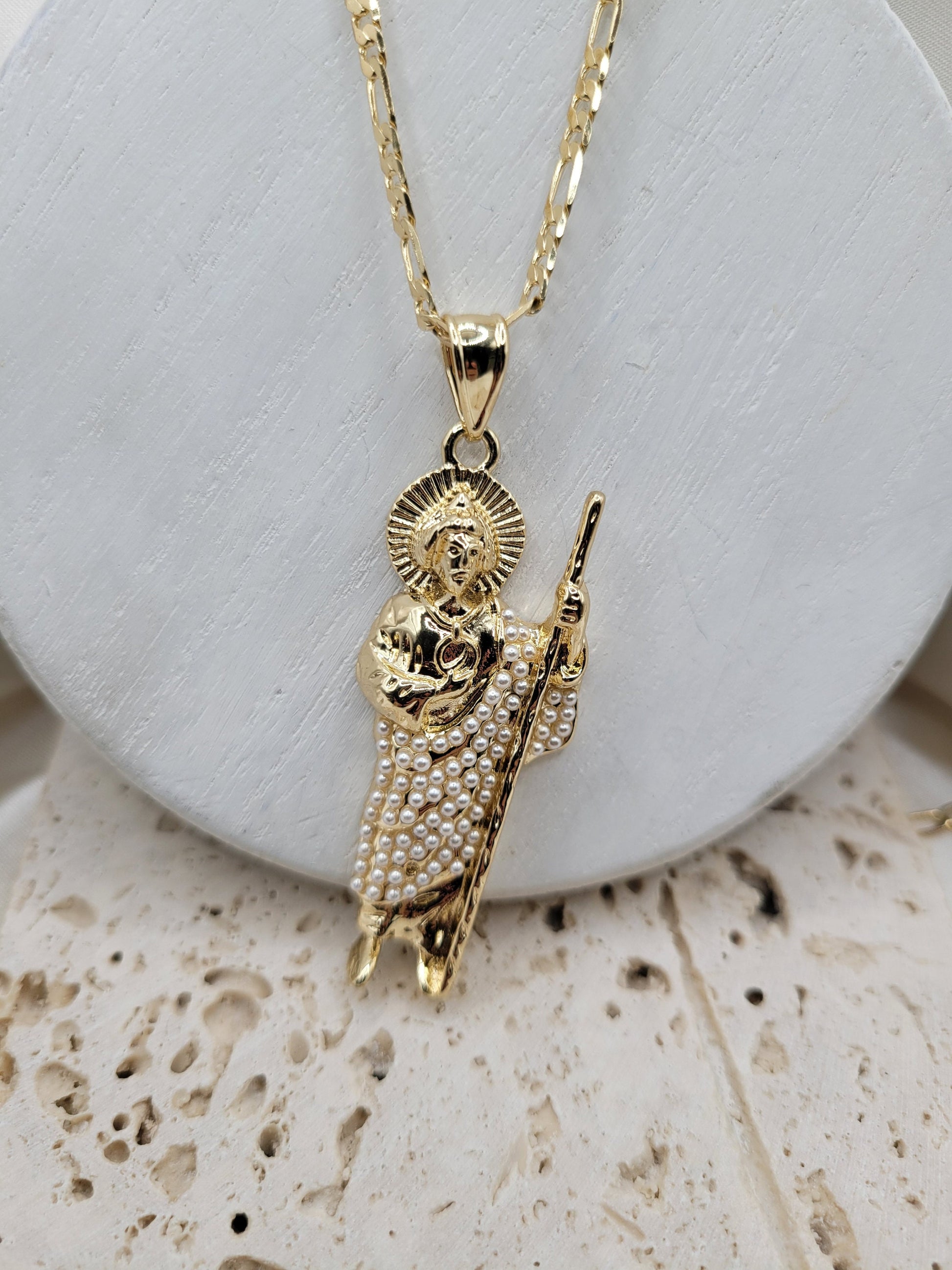 Pearl Saint Jude pendant necklace