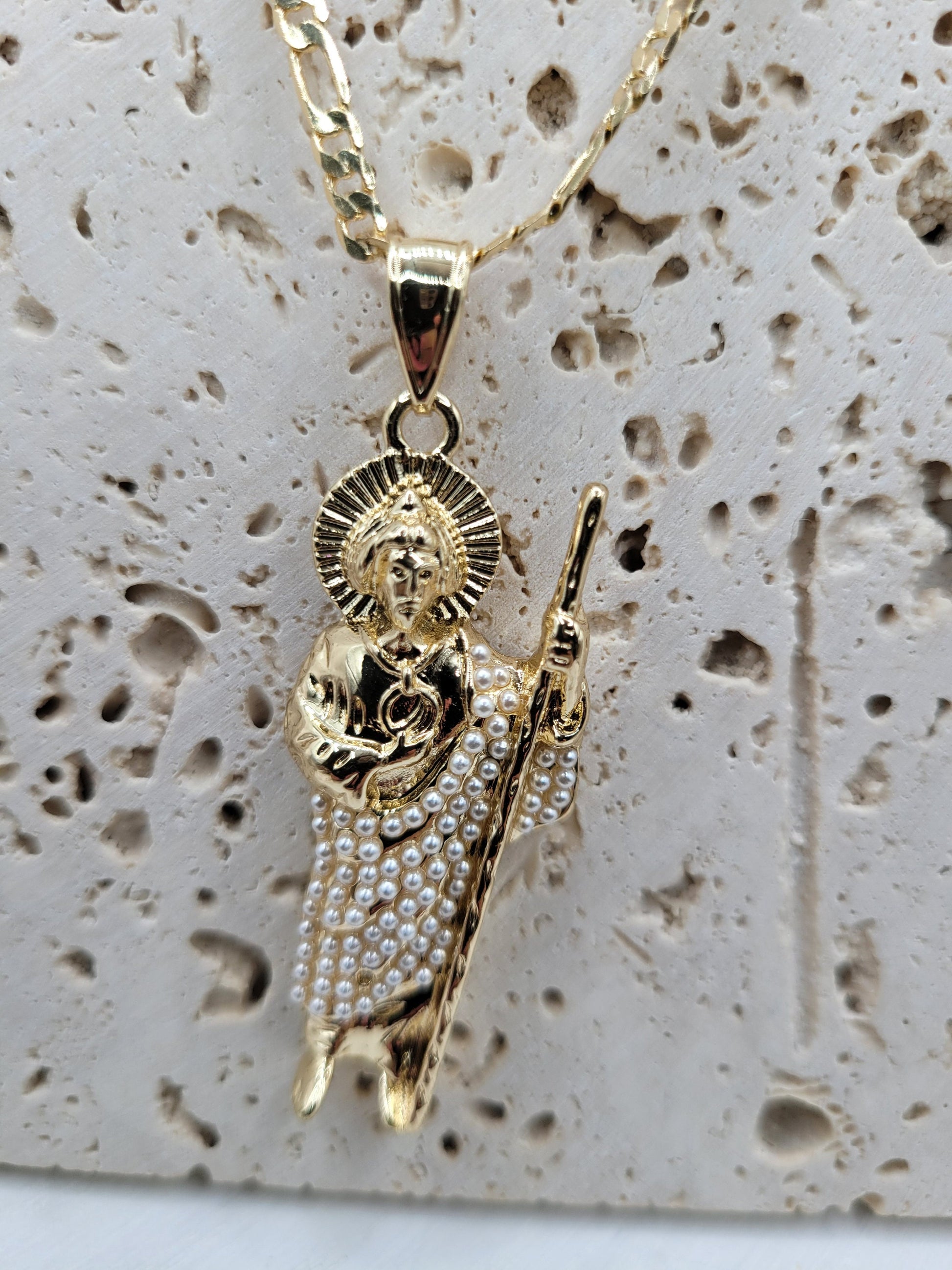 Pearl Saint Jude pendant necklace