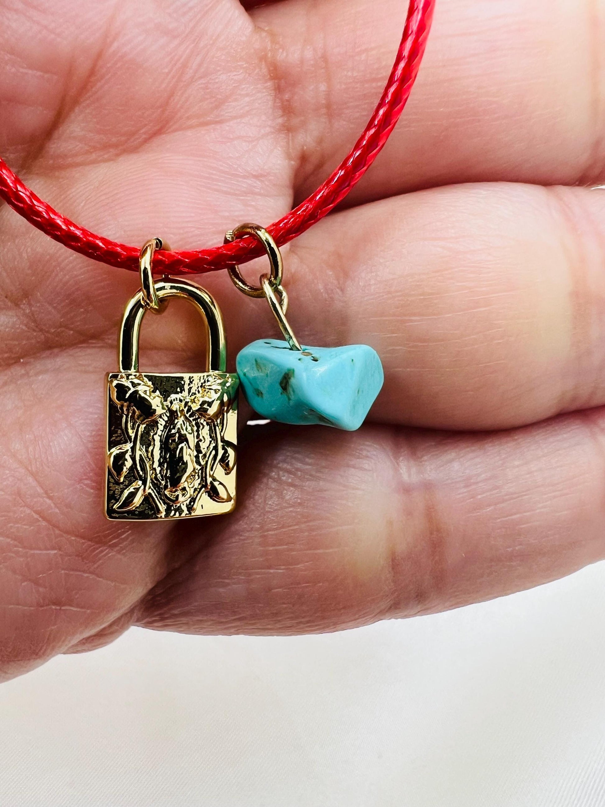 Red cord necklace Virgen de Guadalupe necklace